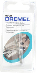 Dremel - 1/8" Cut Diam, 1/8" Shank Diam, Cone Head Double Cut Burr - Carbide, Point End, 19/64" LOC - Exact Tooling