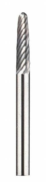 Dremel - 1/8" Cut Diam, 1/8" Shank Diam, Tree with Radius Head Double Cut Burr - Carbide, Radius End, 35/64" LOC - Exact Tooling