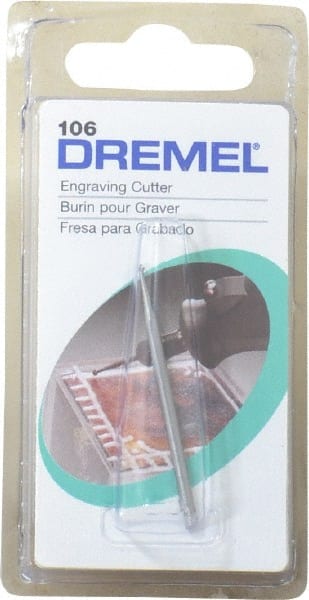 Dremel - 1/16" Cut Diam, 1/8" Shank Diam, Ball Head Single Cut Burr - Radius End - Exact Tooling