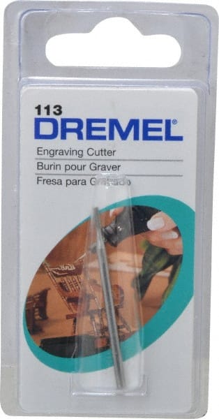 Dremel - 1/16" Cut Diam, 1/8" Shank Diam, Cylinder Head Single Cut Burr - Flat End - Exact Tooling