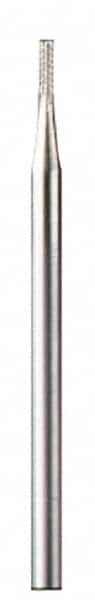 Dremel - 1/32" Cut Diam, 1/8" Shank Diam, Cylinder Head Single Cut Burr - Flat End - Exact Tooling