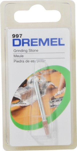 Dremel - 3/32" Head Diam x 3/8" Thickness, B97, Flat Cone End, Aluminum Oxide Mounted Point - Green - Exact Tooling