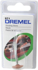 Dremel - 5/8" Head Diam x 3/32" Thickness, B71, Mushroom End, Aluminum Oxide Mounted Point - Green - Exact Tooling