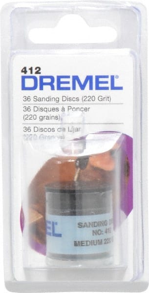 Dremel - 3/4" Diam 220 Grit Fiber Disc - Very Fine Grade, Aluminum Oxide - Exact Tooling