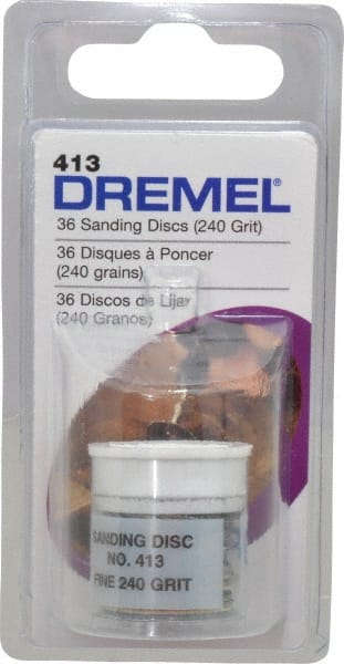 Dremel - 3/4" Diam 240 Grit Fiber Disc - Very Fine Grade, Aluminum Oxide - Exact Tooling