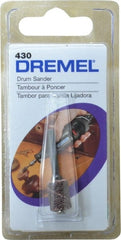 Dremel - 1/2" Wide x 1/4" Diam, Spiral Band Drum - 1/8" Shank Diam, 15,000 RPM - Exact Tooling