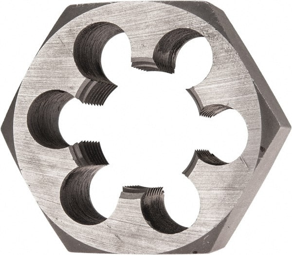 Interstate - 1-3/16 - 10 Thread, 2-3/16" Hex, Right Hand Thread, Hex Rethreading Die - Carbon Steel, 1" Thick - Exact Tooling