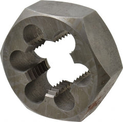 Interstate - 1-5/16 - 8 UNS Thread, 2-3/8" Hex, Right Hand Thread, Hex Rethreading Die - Carbon Steel, 1" Thick - Exact Tooling