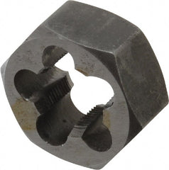 Interstate - 9/16-32 UNS Thread, 1-1/16" Hex, Right Hand Thread, Hex Rethreading Die - Carbon Steel, 1/2" Thick - Exact Tooling