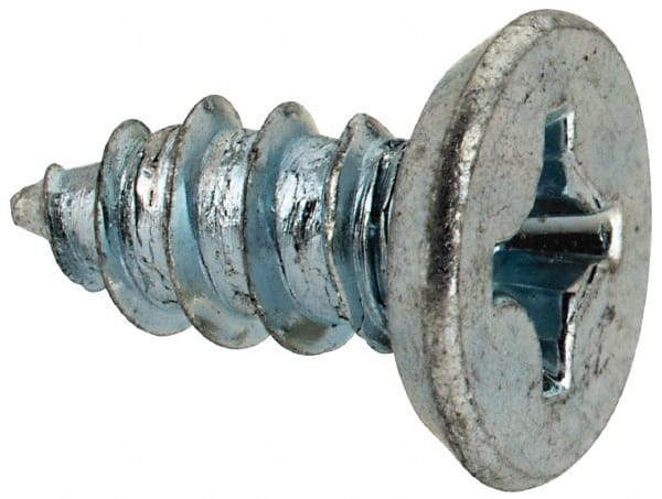 Value Collection - #12 Flat Head Phillips Sheet Metal Screw - Steel, 1/2" OAL, Grade 2 - Exact Tooling