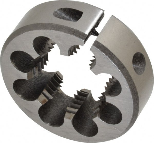Interstate - 1-1/16 - 12 UNS Thread, 2" Outside Diam High Speed Steel Round Die - Right Hand Thread, Adjustable - Exact Tooling