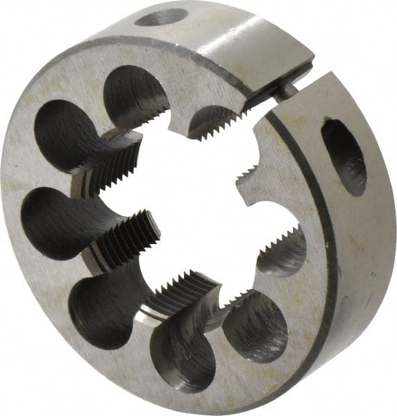 Interstate - 1-1/16 - 20 UNS Thread, 2" Outside Diam High Speed Steel Round Die - Right Hand Thread, Adjustable - Exact Tooling