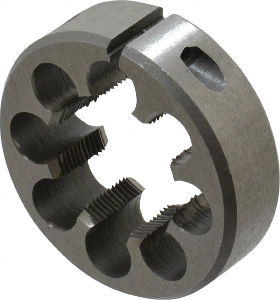 Interstate - 1-1/16 - 24 UNS Thread, 2" Outside Diam High Speed Steel Round Die - Right Hand Thread, Adjustable - Exact Tooling