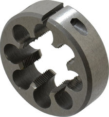 Interstate - 1-1/16 - 24 UNS Thread, 2" Outside Diam High Speed Steel Round Die - Right Hand Thread, Adjustable - Exact Tooling