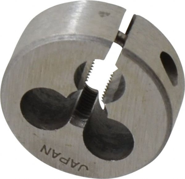 Interstate - #12-36 UNS Thread, 1" Outside Diam High Speed Steel Round Die - Right Hand Thread, Adjustable - Exact Tooling