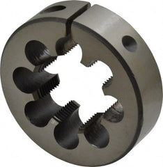 Interstate - M32x1.50 Metric Fine Thread, 2-1/2" Outside Diam High Speed Steel Round Die - Right Hand Thread, Adjustable - Exact Tooling