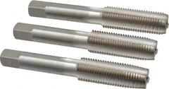 Interstate - M14x1.50 Metric Fine, 4 Flute, Bottoming, Plug & Taper, Bright Finish, High Speed Steel Tap Set - Right Hand Cut, 3-19/32" OAL, 1-21/32" Thread Length - Exact Tooling