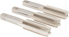 Interstate - M16x1.50 Metric Fine, 4 Flute, Bottoming, Plug & Taper, Bright Finish, High Speed Steel Tap Set - Right Hand Cut, 3-13/16" OAL, 1-13/16" Thread Length - Exact Tooling