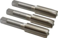 Interstate - M18x1.50 Metric Fine, 4 Flute, Bottoming, Plug & Taper, Bright Finish, High Speed Steel Tap Set - Right Hand Cut, 4-1/32" OAL, 1-13/16" Thread Length - Exact Tooling