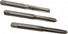 Interstate - M6x1.25 Metric Special, 4 Flute, Bottoming, Plug & Taper, Bright Finish, High Speed Steel Tap Set - Right Hand Cut, 2-1/2" OAL, 1" Thread Length - Exact Tooling