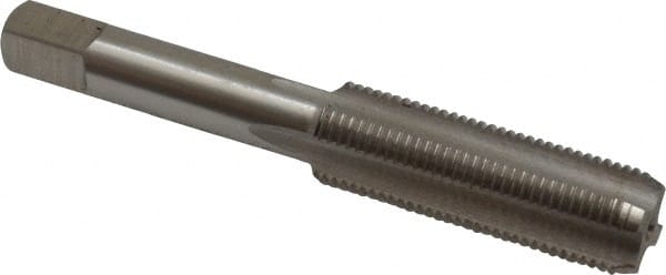 Interstate - M13x1.25 Metric Special 6H 4 Flute Bright Finish High Speed Steel Straight Flute Standard Hand Tap - Bottoming, Right Hand Thread, 3-3/8" OAL, 1-21/32" Thread Length, D5 Limit, Oversize - Exact Tooling