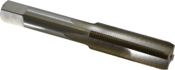 Interstate - M15x1.00 Metric Fine 6H 4 Flute Bright Finish High Speed Steel Straight Flute Standard Hand Tap - Bottoming, Right Hand Thread, 3-13/16" OAL, 1-13/16" Thread Length, D5 Limit, Oversize - Exact Tooling