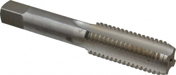 Interstate - M18x2.50 Metric Coarse 4 Flute Bright Finish High Speed Steel Straight Flute Standard Hand Tap - Bottoming, Right Hand Thread, 4-1/32" OAL, 1-13/16" Thread Length, D7 Limit, Oversize - Exact Tooling