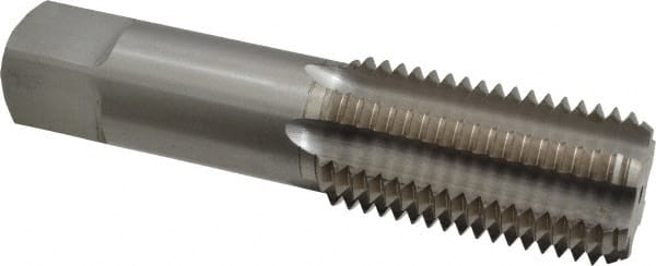 Interstate - M42x4.50 Metric Coarse 6H 4 Flute Bright Finish High Speed Steel Straight Flute Standard Hand Tap - Bottoming, Right Hand Thread, 7" OAL, 3-3/16" Thread Length, D9 Limit, Oversize - Exact Tooling
