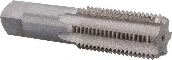 Interstate - M45x4.50 Metric Coarse 6H 4 Flute Bright Finish High Speed Steel Straight Flute Standard Hand Tap - Bottoming, Right Hand Thread, 7-5/16" OAL, 3-9/16" Thread Length, D9 Limit, Oversize - Exact Tooling