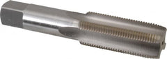 Interstate - M28x2.00 Metric Fine 6H 4 Flute Bright Finish High Speed Steel Straight Flute Standard Hand Tap - Plug, Right Hand Thread, 5-7/16" OAL, 2-9/16" Thread Length, D8 Limit, Oversize - Exact Tooling