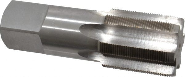 Interstate - M42x1.50 Metric Fine 6H 6 Flute Bright Finish High Speed Steel Straight Flute Standard Hand Tap - Plug, Right Hand Thread, 5" OAL, 3" Thread Length, D6 Limit, Oversize - Exact Tooling