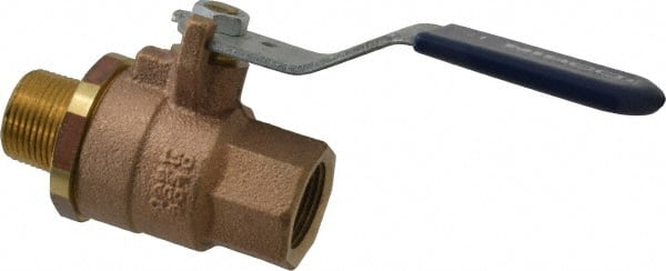 NIBCO - 3/4" Pipe, Full Port, Bronze Standard Ball Valve - 2 Piece, Inline - One Way Flow, MNPT x FNPT Ends, Lever Handle, 600 WOG, 200 WSP - Exact Tooling