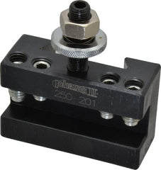 Phase II - Series BXA, #1 Turning & Facing Tool Post Holder - 10 to 15" Lathe Swing, 1-3/4" OAH, 5/8" Max Tool Cutting Size, 1-1/8" Centerline Height - Exact Tooling