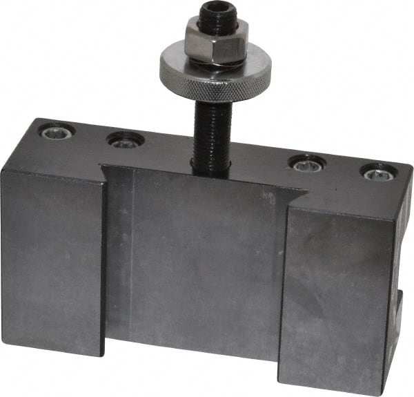 Phase II - Series CA, #1 Turning & Facing Tool Post Holder - 14 to 20" Lathe Swing, 2-1/2" OAH, 1" Max Tool Cutting Size, 1-11/16" Centerline Height - Exact Tooling