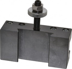 Phase II - Series CA, #1 Turning & Facing Tool Post Holder - 14 to 20" Lathe Swing, 2-1/2" OAH, 1" Max Tool Cutting Size, 1-11/16" Centerline Height - Exact Tooling
