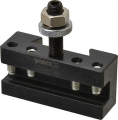 Phase II - Series AXA, #2 Boring, Turning & Facing Tool Post Holder - 12" & Under Lathe Swing, 1-1/2" OAH, 1/2" Max Tool Cutting Size, 15/16" Centerline Height - Exact Tooling