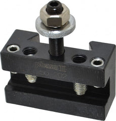 Phase II - Series BXA, #2 Boring, Turning & Facing Tool Post Holder - 10 to 15" Lathe Swing, 1-3/4" OAH, 5/8" Max Tool Cutting Size, 1-1/8" Centerline Height - Exact Tooling
