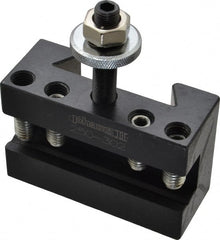 Phase II - Series CXA, #2 Boring, Turning & Facing Tool Post Holder - 13 to 18" Lathe Swing, 2-1/8" OAH, 3/4" Max Tool Cutting Size, 1-7/16" Centerline Height - Exact Tooling