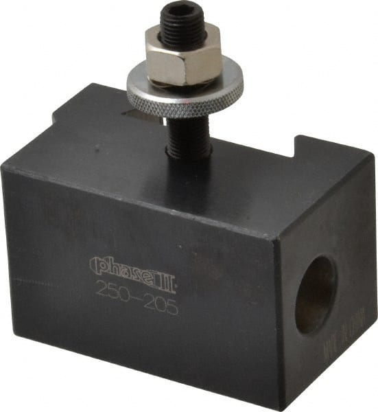 Phase II - Series BXA, #5 Morse Taper Tool Post Holder - 10 to 15" Lathe Swing, 1-3/4" OAH, 7/8" Centerline Height - Exact Tooling