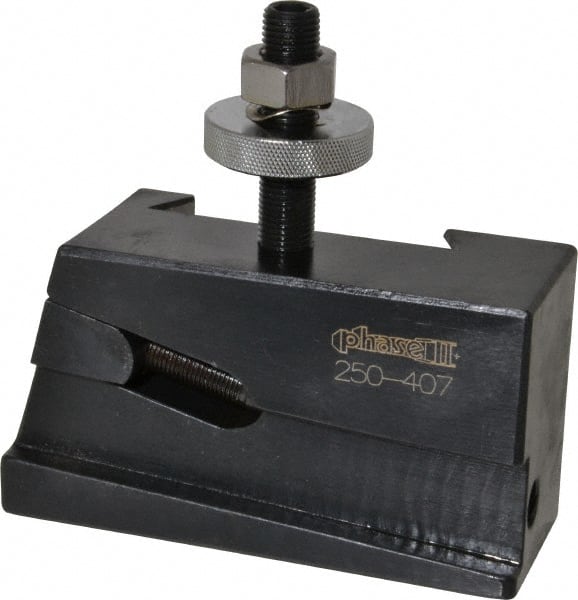 Phase II - Series CA, #7 Universal Parting Blade Tool Post Holder - 14 to 20" Lathe Swing, 2-1/2" OAH, 1-7/16" Centerline Height - Exact Tooling