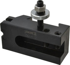 Phase II - Series CA, #10 Knurling, Turning & Facing Tool Post Holder - 14 to 20" Lathe Swing, 2-1/2" OAH, 1" Max Tool Cutting Size, 1-7/16" Centerline Height - Exact Tooling