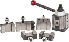 Phase II - Series BXA Tool Post Holder & Set for 10 to 15" Lathe Swing - 6 Piece, Includes Style 1 Holder, Style 10 Holder, Style 2 Holder, Style 4 Holder, Style 7 Holder, Tool Post - Exact Tooling