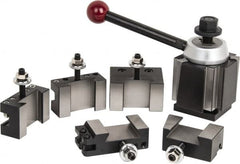 Phase II - Series CXA Tool Post Holder & Set for 13 to 18" Lathe Swing - 6 Piece, Includes Style 1 Holder, Style 10 Holder, Style 2 Holder, Style 4 Holder, Style 7 Holder, Tool Post - Exact Tooling