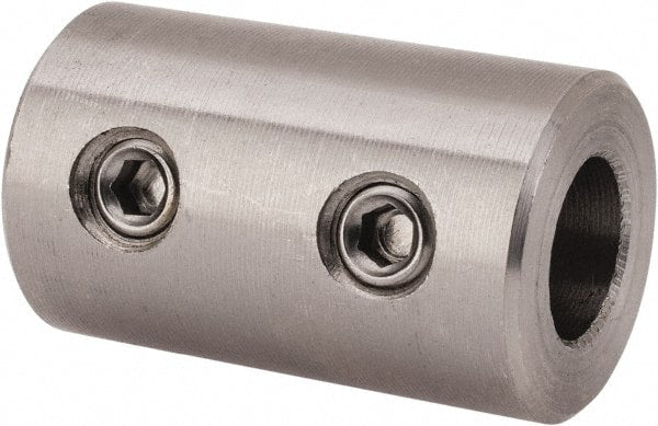 Climax Metal Products - 5/16" Inside x 5/8" Outside Diam, Stainless Steel Set Screw Rigid Coupling - 1" Long - Exact Tooling