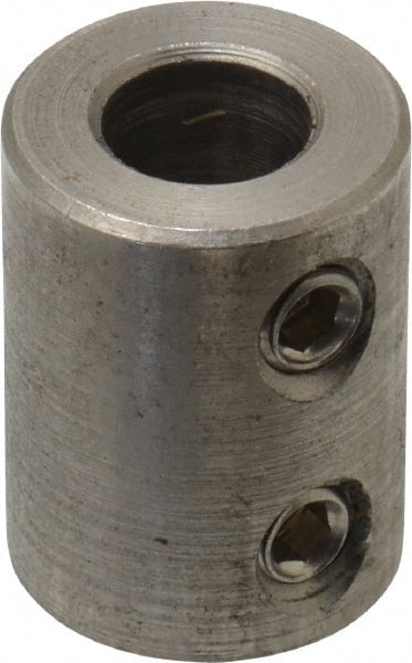 Climax Metal Products - 3/8" Inside x 3/4" Outside Diam, Stainless Steel Set Screw Rigid Coupling - 1" Long - Exact Tooling