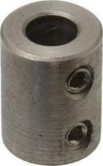 Climax Metal Products - 3/8" Inside x 3/4" Outside Diam, Stainless Steel Set Screw Rigid Coupling - 1" Long - Exact Tooling