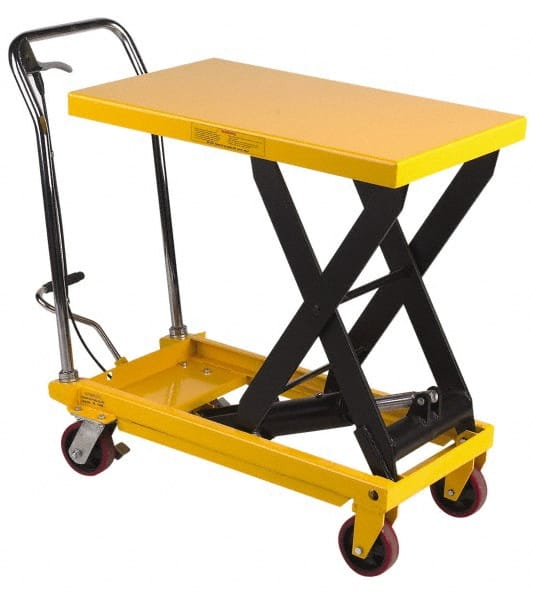 Wesco Industrial Products - 1,650 Lb Capacity Portable Foot-Operated Scissor Lift Table - 16" Lift Height, 39" Platform Length x 20" Platform Width - Exact Tooling