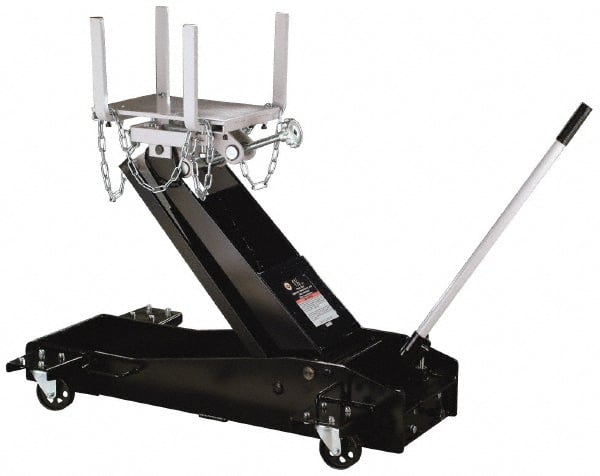 Omega Lift Equipment - 3,000 Lb Capacity Transmission Jack - 7-7/8 to 37-1/4" High, 26" Chassis Width x 46-3/4" Chassis Length - Exact Tooling