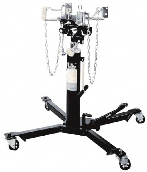 Omega Lift Equipment - 1,000 Lb Capacity Pedestal Transmission Jack - 39-1/2 to 72-1/2" High, 38" Chassis Width x 38" Chassis Length - Exact Tooling