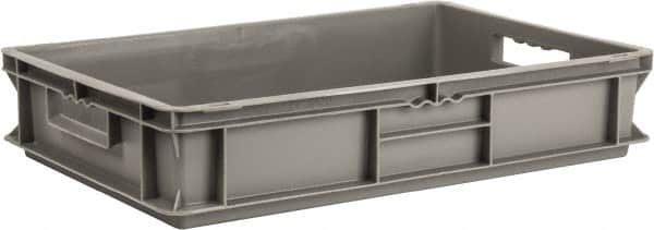 SSI Schaefer - 0.82 Cu Ft, 55 Lb Load Capacity Gray Polypropylene Tote Container - Stacking, 23.7" Long x 15.8" Wide x 4.8" High - Exact Tooling